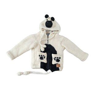 Northern Lifestyles Canada Hand Knitted Wool Bear Hoodie Jacket M
